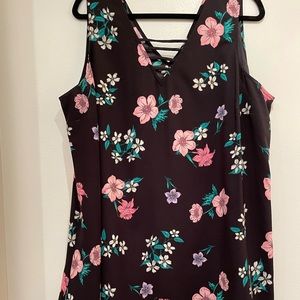 Black floral cami